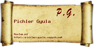 Pichler Gyula névjegykártya